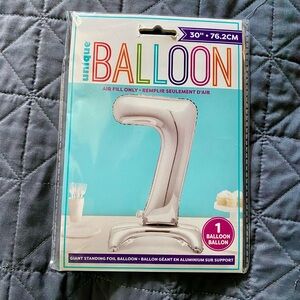 🎈Silver Number 7 Standing Foil Balloon – 30” | NEW - FREE with Purchase!
